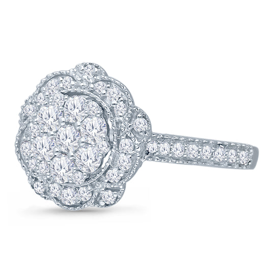 Kallati Eternal Diamond Engagement Ring in 14K White Gold