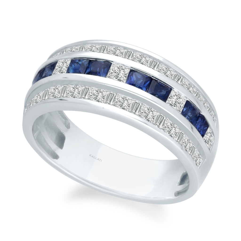 White Gold Sapphire & Diamond Legendary Ring – KALLATI