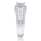 Kallati Legendary Princess Shape Diamond Engagement Ring in 14K White Gold