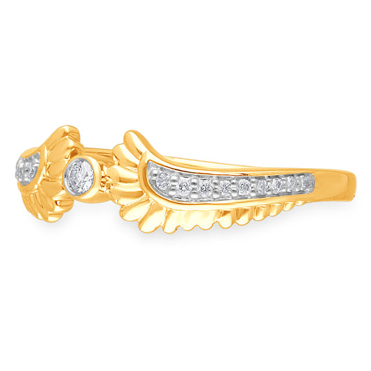 Yellow Gold White Diamond Griffiness Ring