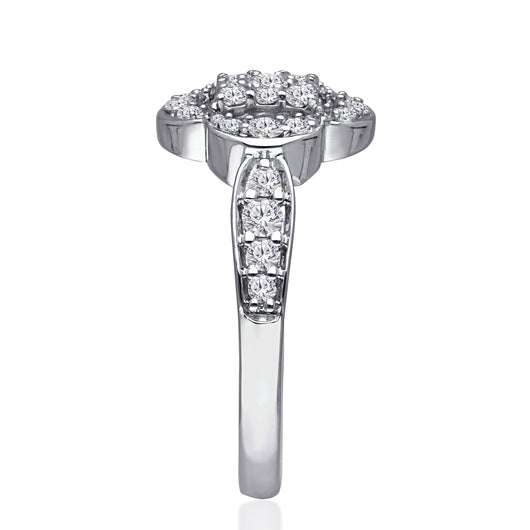 Kallati Eternal Cluster Diamond Engagement Ring in 14K White Gold