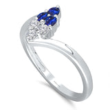 White Gold Sapphire & Diamond Infinite Ring