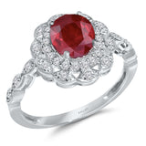 Kallati Heirloom Ruby & Diamond Ring in 14K White Gold