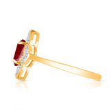 Kallati Heirloom Ruby & Diamond Ring in 14K Yellow Gold