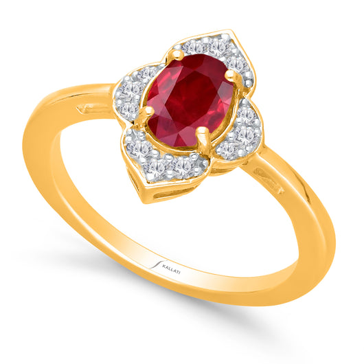 Kallati Heirloom Ruby & Diamond Ring in 14K Yellow Gold – KALLATI
