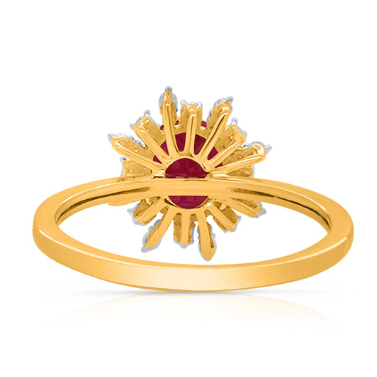Kallati Heirloom Ruby & Diamond Ring in 14K Yellow Gold