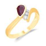 Yellow Gold Ruby and White Diamond Heirloom Ring