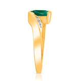 Kallati Heirloom Emerald & Diamond Ring in 14K Yellow Gold