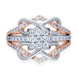 Kallati Eternal Diamond Engagement Ring in 14K Two Tone Gold