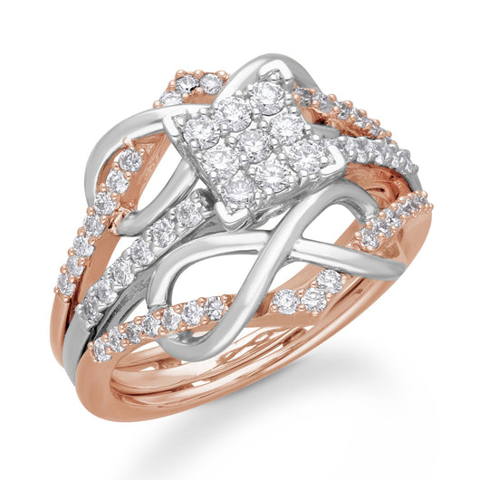 Kallati Eternal Diamond Engagement Ring in 14K Two Tone Gold