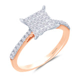 Kallati Eternal Square Shape Cluster  Diamond Engagement Ring in 14K Rose Gold