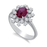 White Gold Ruby & Diamond Heirloom Ring