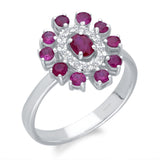 White Gold Ruby & Diamond Heirloom Ring