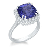 White Gold Tanzanite & Diamond Heirloom Ring