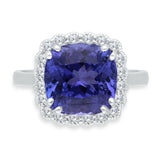 White Gold Tanzanite & Diamond Heirloom Ring