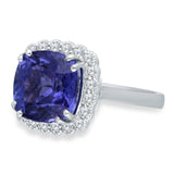 White Gold Tanzanite & Diamond Heirloom Ring