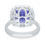 White Gold Tanzanite & Diamond Heirloom Ring