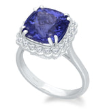 White Gold Tanzanite & Diamond Heirloom Ring