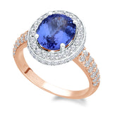 Two Tone Gold Tanzanite & Diamond Heirloom Ring