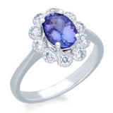 Kallati Heirloom Oval Tanzanite & Diamond Engagement Ring in 14K White Gold