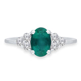 White Gold Emerald & Diamond Heirloom Ring