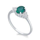 White Gold Emerald & Diamond Heirloom Ring