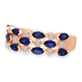 Rose Gold Sapphire & Diamond Heirloom Ring
