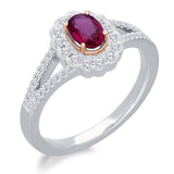 Two Tone Gold Ruby & Diamond Heirloom Ring