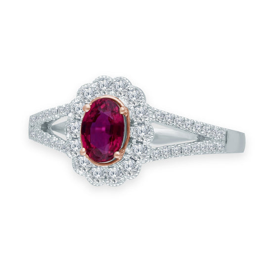 Two Tone Gold Ruby & Diamond Heirloom Ring