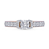 Kallati Eternal Round Channel Diamond Engagement Ring in 14K Rose Gold