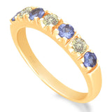 Yellow Gold Tanzanite and Yellow Diamond Renaissance Ring