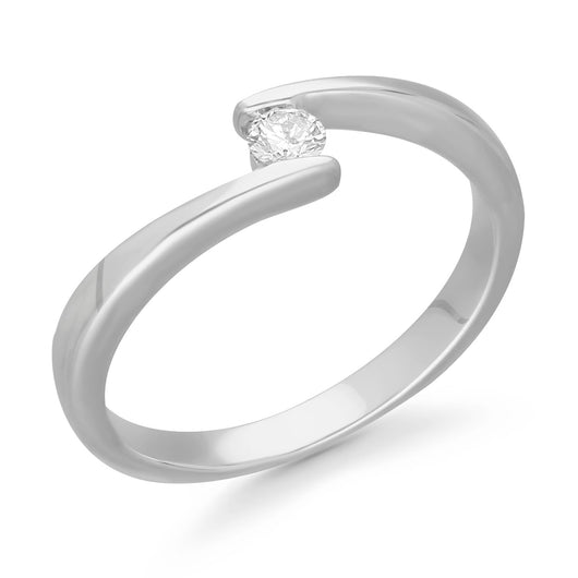 Kallati Eternal Solitaire Diamond Engagement Ring in 14K White Gold