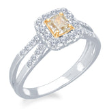 White Gold GIA Yellow & White Diamond Eternal Ring