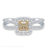 White Gold GIA Yellow & White Diamond Eternal Ring