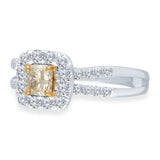 White Gold GIA Yellow & White Diamond Eternal Ring