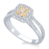 White Gold GIA Yellow & White Diamond Eternal Ring