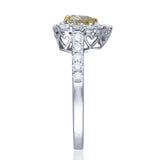 Kallati Eternal Heart Halo Yellow Diamond Engagement Ring in 14K White Gold