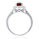 Kallati Heirloom Oval Halo Ruby & Diamond Engagement Ring in 14K White Gold