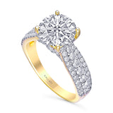 Kallati Eternal Round Solitaire Diamond Engagement Ring in 14K Yellow Gold