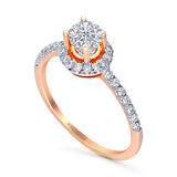 Kallati Eternal Round Halo Diamond Engagement Ring in 14K Rose Gold