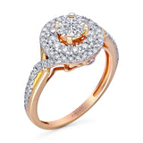 Kallati Eternal Double Round  Halo Diamond Engagement Ring in 14K Rose Gold
