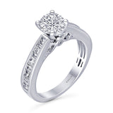 Kallati Legendary Round  Solitaire Channel Set Diamond Engagement Ring  in 14K White Gold