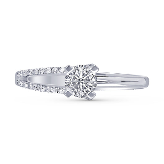 Kallati Eternal Round  Solitaire Diamond Engagement Ring  in 14K White Gold