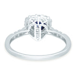 White Gold Ceylon Sapphire & Diamond Heirloom Ring