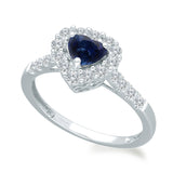 White Gold Ceylon Sapphire & Diamond Heirloom Ring