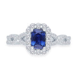 White Gold Lab Certified Sapphire & Diamond Heirloom Ring