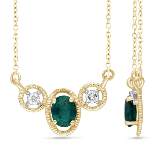 Yellow Gold Emerald & Diamond Heirloom Necklace
