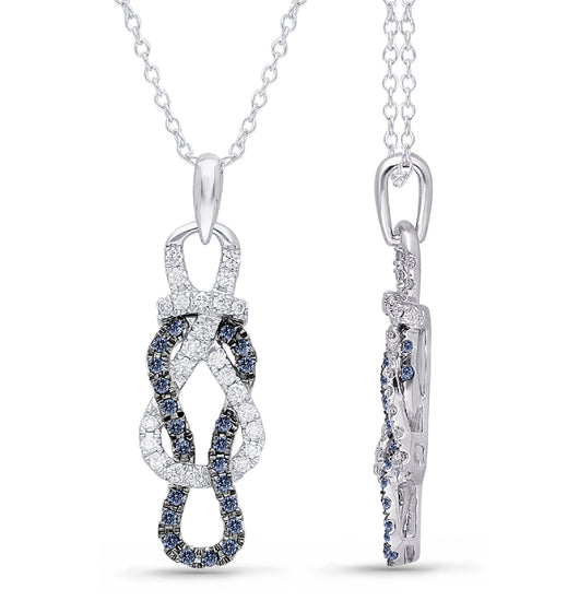 White Gold Sapphire & Diamond Captain Pendant