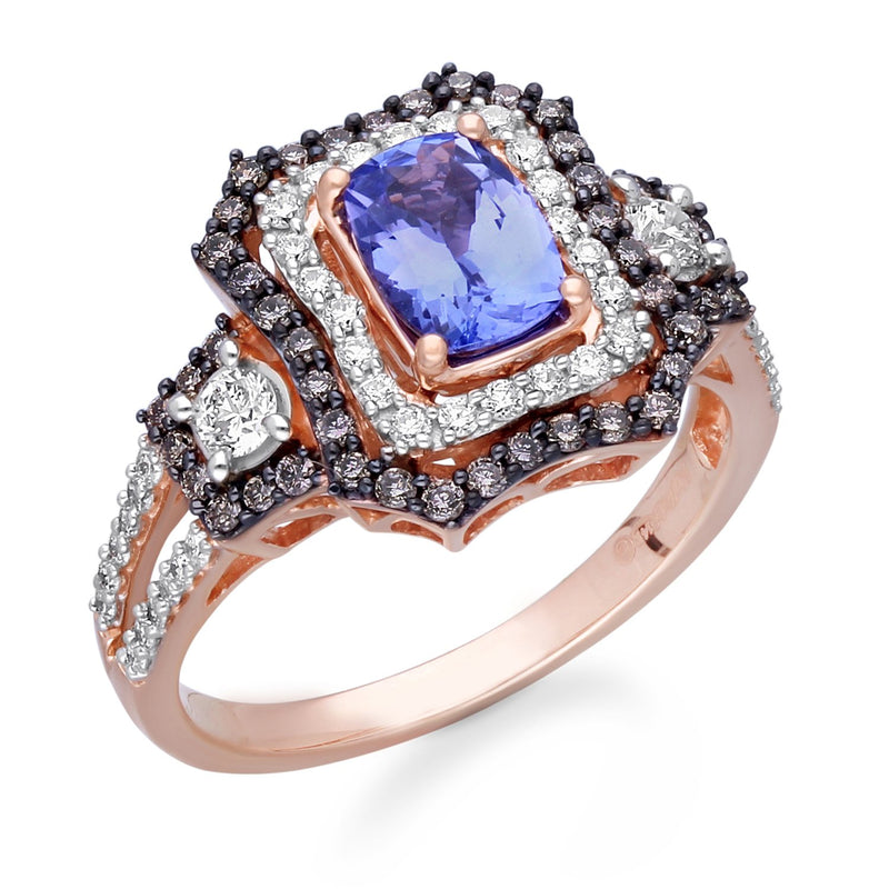 Rose Gold Tanzanite & Diamond Heirloom Ring – KALLATI