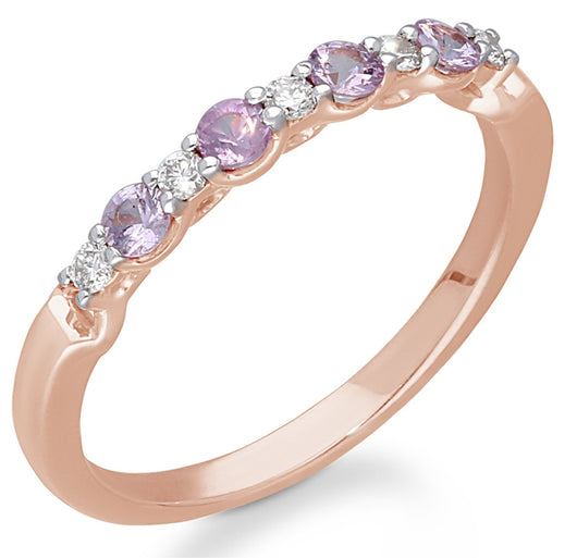 Rose Gold Pink Sapphire and Diamond Heirloom Ring